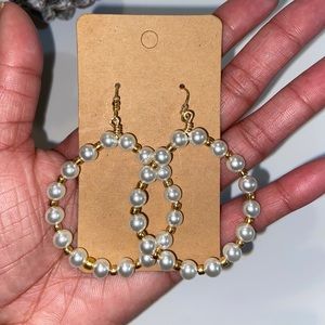 Handmade Acrylic Glass Bead Hoop Earrings